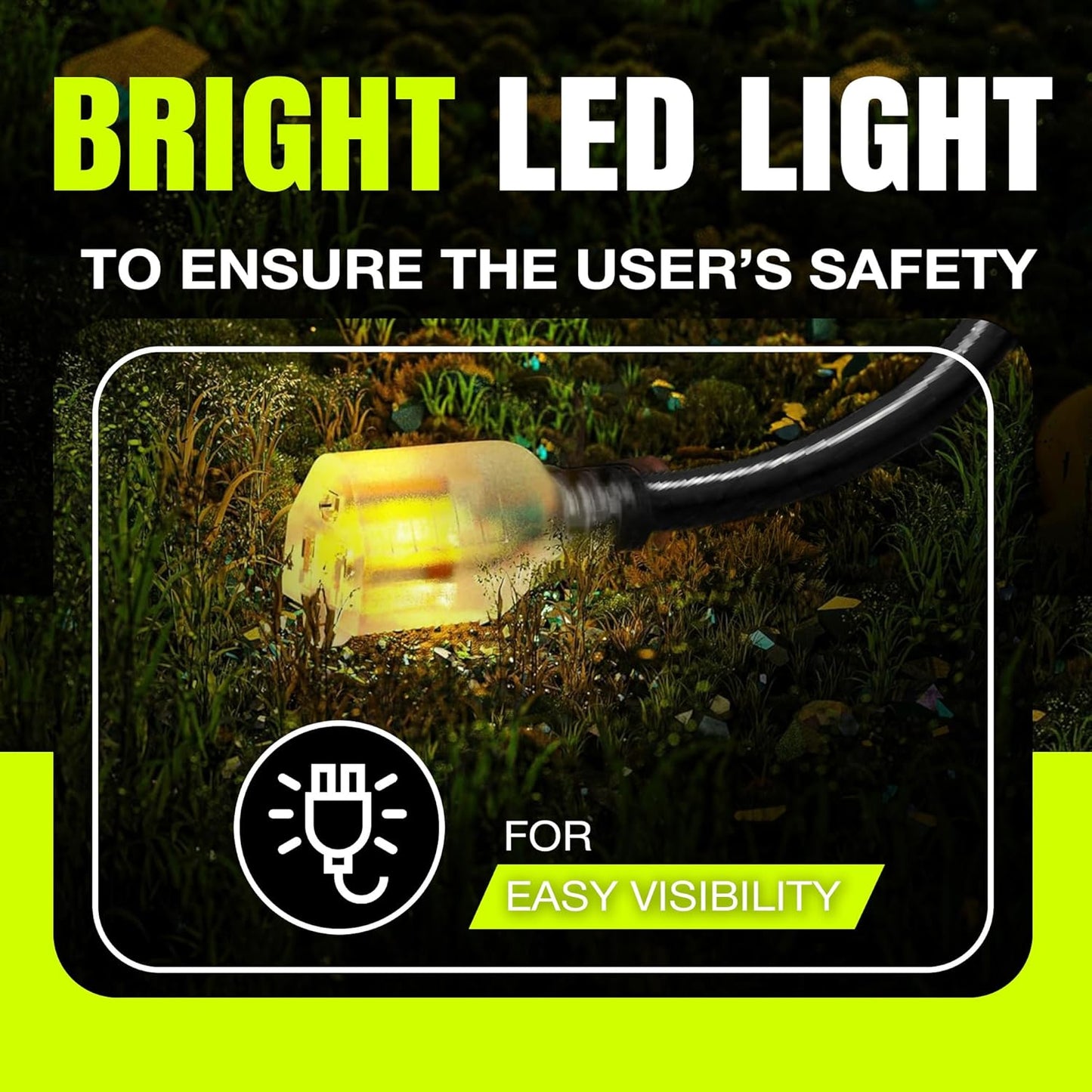 200ft Outdoor/Indoor Extension Cord 10/3 Gauge Ultra Heavy Duty 3 Prong SJTW, Waterproof, Flexible Cold-Resistant Long Power Cord,10A 125V 1000W, Black by LifeSupplyUSA