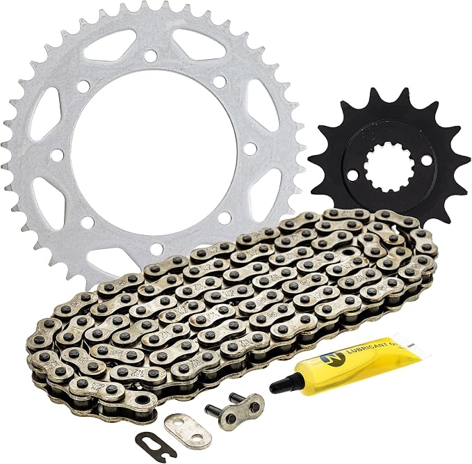 NICHE Drive Sprocket Chain Combo for Kawasaki KLR650 Front 15 Rear 43 Tooth 520NZ Standard 106 Links
