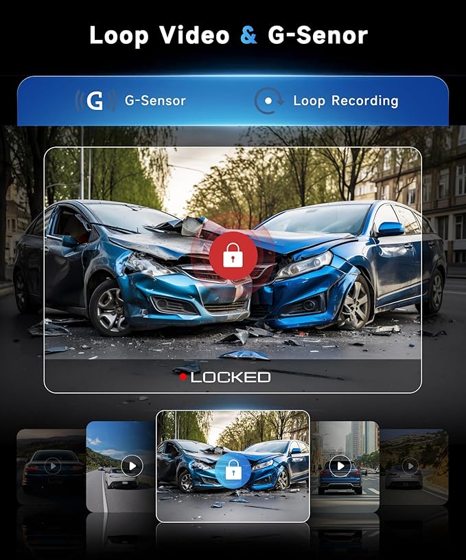 4 Channel 360 Dash Cam Front Rear Inside Left Right 3 Inch 2K Car Dash Camera with WiFi Night Vision Motion Detection 24H Parking Mode Loop Recording Reverse Monitor Without 64G TF Card