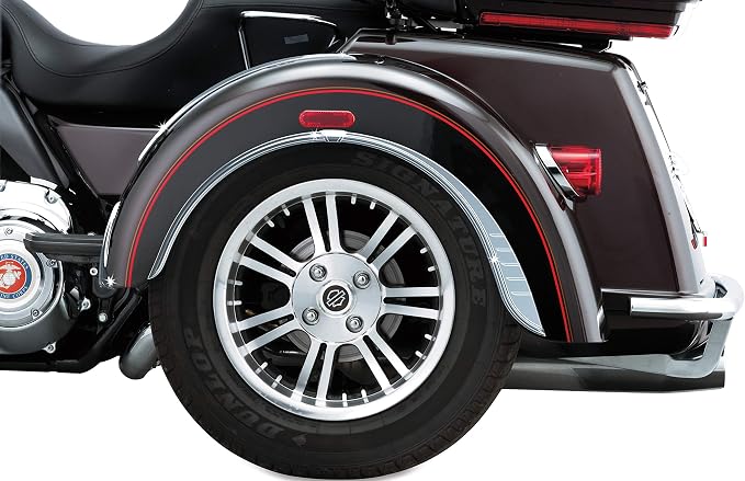 Kuryakyn 7214 Motorcycle Accent Accessory: Rear Fender Flares for 2009-19 Harley-Davidson Trike Motorcycles, Chrome, 1 Pair , black