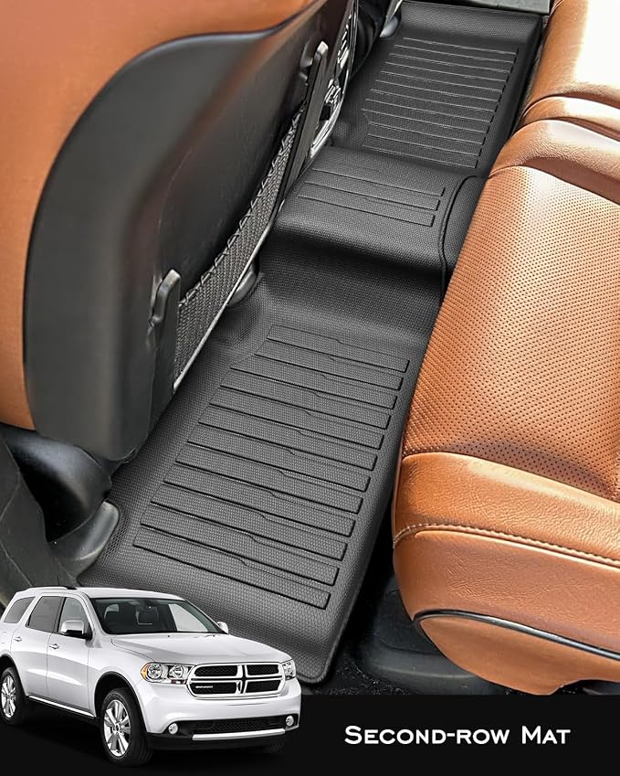 3 PCS for Dodge Durango Floor Mats 2011-2015,for Jeep Grand Cherokee Cargo Liners 2011-2015 All Weather Floor Liners Rubber Tech Car Accessories