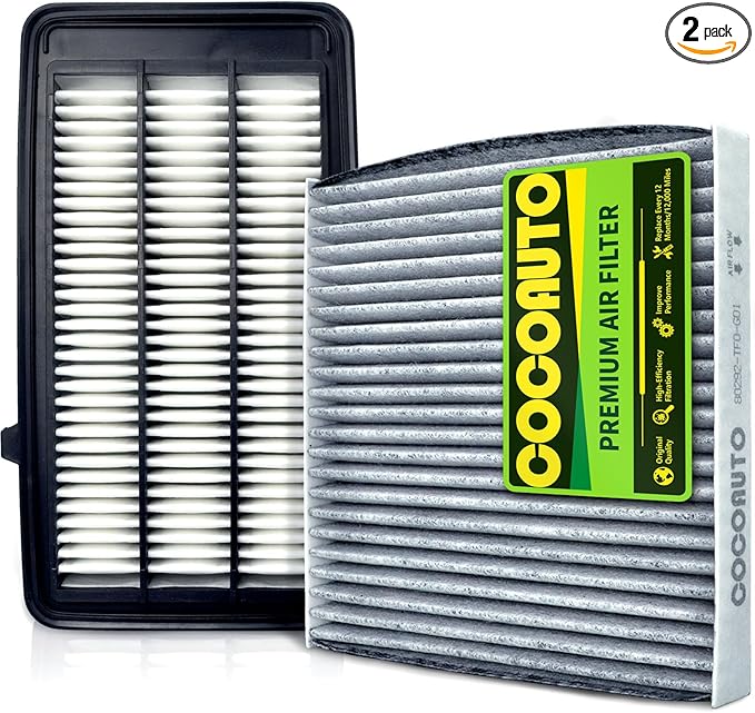 COCOAUTO Engine &Cabin Air Filter Kit for CRV (2017-2022) 1.5L L4 Gas Only, Civic (2016-2021) 1.5L, Replaces 172205AAA00, XA10498, 80292TF0G01
