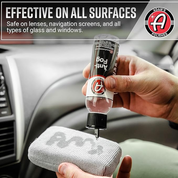 Adam's Polishes Anti-Fog Kit - Glass, Mirror, Shower Door, Visor, Lens Anti-Condensation Treatment | Long-Lasting, Easy Application | Safe for All Surfaces - Helmets, Visors, & Face Shields