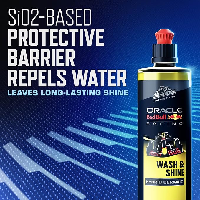 Armor All Podium Series 3-Piece Exterior Car Detailing Kit - Oracle Red Bull Racing, Hybrid Ceramic Wash & Shine, Exterior Detailer & Tire Shine Spray, Gift for Dad, 16 fl oz Each