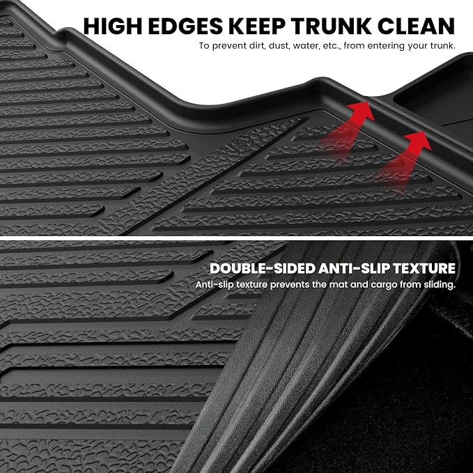 LASFIT Cargo Tray Mat & Backrest Mat for Subaru Forester 2025-2026 (Not Fit Hybrid & Wilderness), All Weather TPE Custom Fit Easy Clean Trunk Mat for Forester 2025 2026 Car Cagro Liners,Black