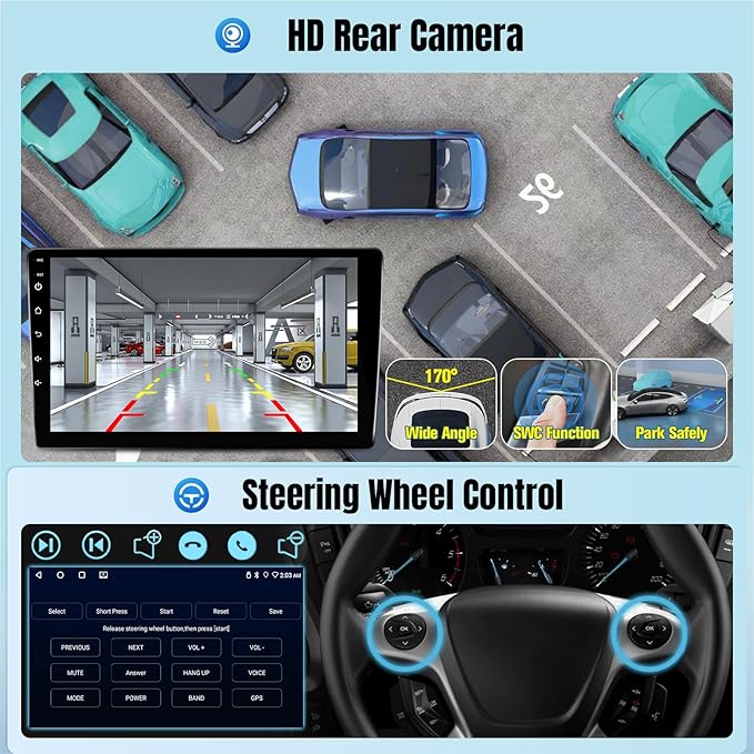 Leadfan Car Stereo Radio for Toyota Highlander 2014 2015 2016 2017 2018 2019 with Carplay Android Auto, 9Inch Screen with GPS Navigation SWC FM Bluetooth Backup Camera