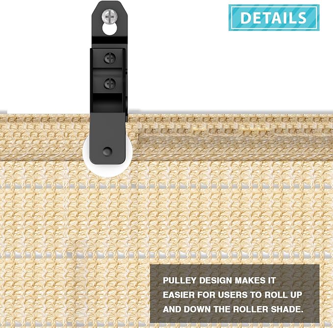 Coarbor Outdoor Roll up Shades Blinds for Pergola Porch Balcony Deck Roller Shade Screen 6'W x 13'L Hollow Out Beige