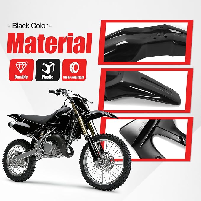 ALMULOO Plastic Kit Bodywork Compatible with 2001-2013 Kawasaki KX100 KX85 Plastic Black