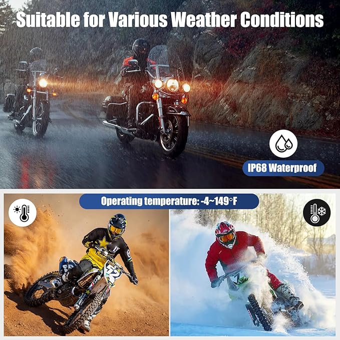 Motorcycle GPS Navigation System with Wireless Carplay Android Auto 8.1" Moto CarPlay Screen with Dual Bluetooth, Navigation/Siri/G00gle Assistant Waterproof