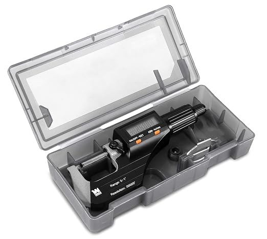 WEN 10725 Standard and Metric Digital Micrometer with 0 to 1-Inch Range, .00005-Inch Accuracy, LCD Readout and Storage Case