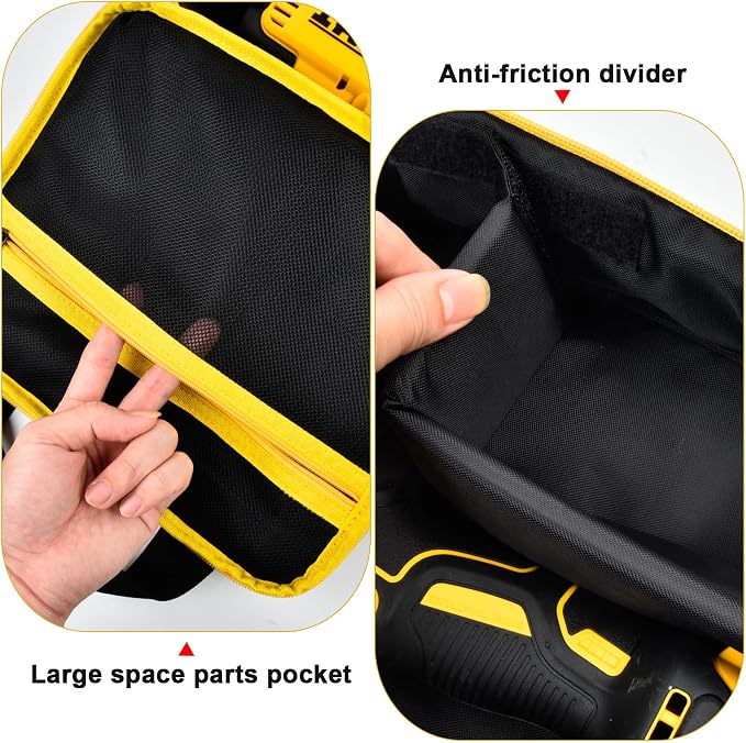 Car Battery Jump Starter Bag Compatible with DEWALT DXAEJ14 Digital Port + Impact Driver Bag Case Compatible with DEWALT 20V MAX XR DCF900P1 DCF900B DCF891B DCF961B DCF899B Cordless Impact Wrench Kit