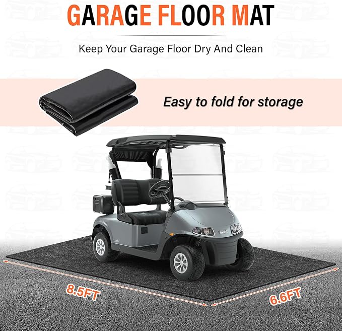 Garage Floor Mats for Under Car,6.6x8.5 FT Oil Spill Mat,Oil Absorbent Golf Cart Parking Mat,Protect Floors from Oil Drips, Spills, Stains and Splatters