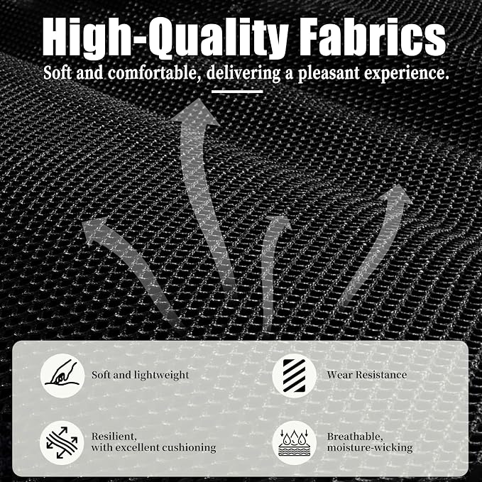 Front 40/20/40 Split Bench Seat Covers Compatible with Ford F150 XL Standard Cab 2004-2008 Sandwich Mesh Sponge Fabric Seat Protector with Integrated Seatbelts & Solid Armrest - Black