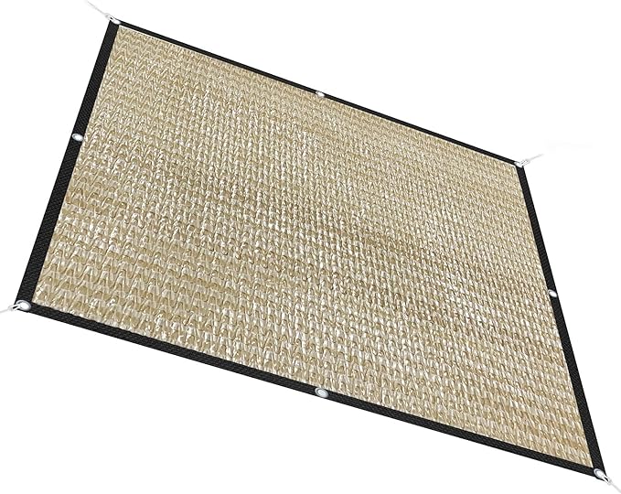 Alion Home HDPE 50% Sun Block Garden Netting Mesh - Beige (6'x10', Beige)