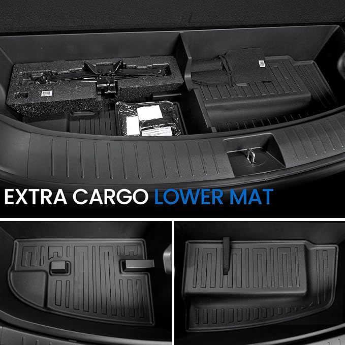 Cargo Mat Backrest Mats for 2026 Hyundai Palisade 7&8 Seats (Only Gas), All Weather TPE Cargo Liner Trunk Lower Mat Accessories (2026 | 2-in-1 Cargo Mat+Trunk Lower Mat)