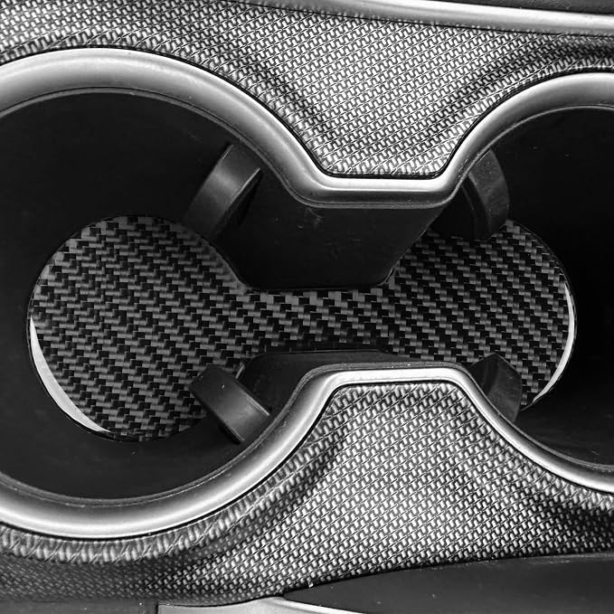 NVCNX Real Premium Carbon Fiber for Toyota Camry Accessories 2018-2024 2019 2020 2021 2022 2023 SE/LE/XSE/XLE/SE Nightshade/L/TRD Gas Hybrid Center Console Cup Holder Cover Interior Trim Sticker 1PC