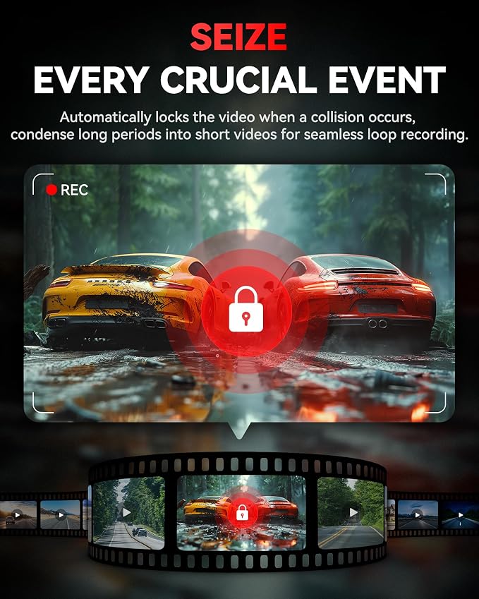 REDTIGER F4 4K Dash Cam Front, 2.2 inch Mini Car Camera, 2160P UHD Touch Screen, Voice Control, Night Vision, Built-in GPS, WiFi APP Control, Loop Recording, 24H Parking Monitor(No Card Included)
