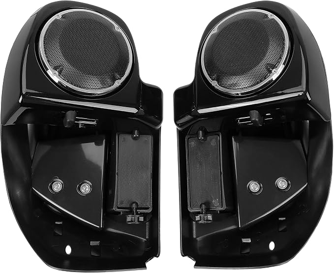 ECOTRIC 6.5'' Motorcycles Lower Vented Leg Fairing W/Speaker Box Pods Grilles Compatible with 2014-2024 Harley Davidson Touring Street Glide Road Glide Electra Glide Road King Trike Model Vivid