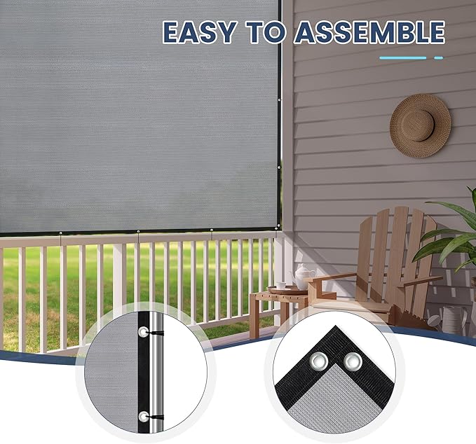 90% Sun Shade Cloth with Grommets, Customizing Outdoor Pergola Shade Cover, Heavy-Duty Mesh Tarp Patio Sun Screen for Lawn Garden Backyard, 4X20 FT, Light Grey