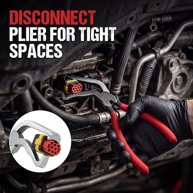 Electrical Disconnect Pliers for Cars, Automotive Connector Disconnect Tool Set with 8Pcs Terminal Removal Tools, High Carbon Steel Removal Pliers Kit for Cars, Trucks & SUVs