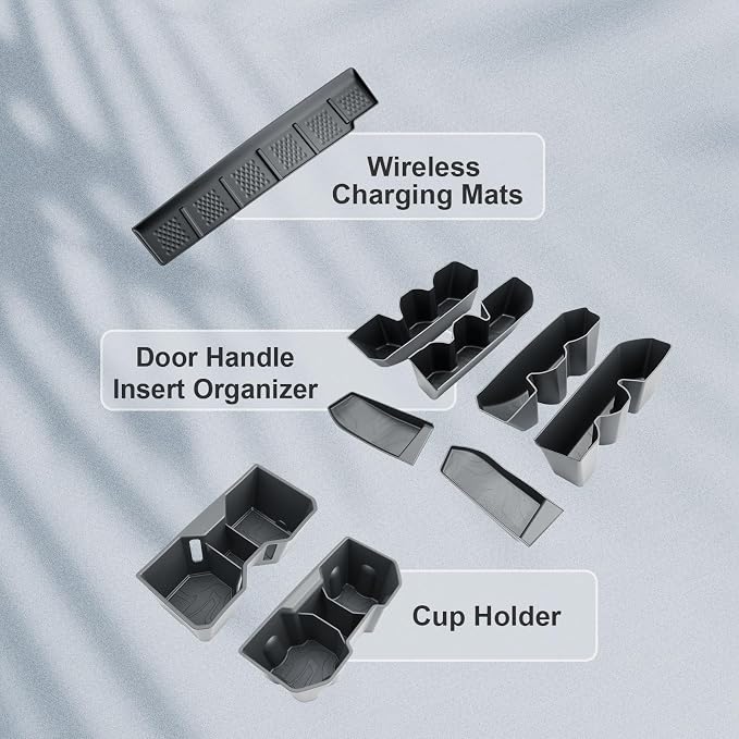 BIBIBO 9Pack 2025 2026 Tacoma Center Central Cup Holder Insert Organizer for 2024 2025 2026 Toyota Tacoma Trucks Cup Holder + Co-Pilot Console Organizer Anti-Slip Tray+ Door Side Storage Box
