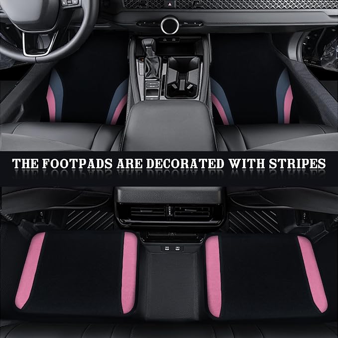 High Back Curved Car Seat Covers,Universal Car Seat Cover Full Set,Plush Steering Wheel Cover,Fit Sedans,Cars,Vans,SUV,Truck (Pink)