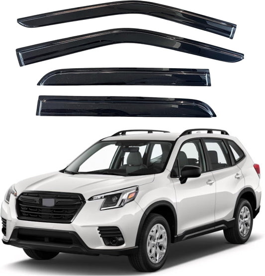 KPY Window Visor Compatible with Subaru Forester 2019-2024, 4PC Rain Guard Side Window Vent Deflectors Tape-On Mugen Style, 2019 2020 2021 2022 2023 2024