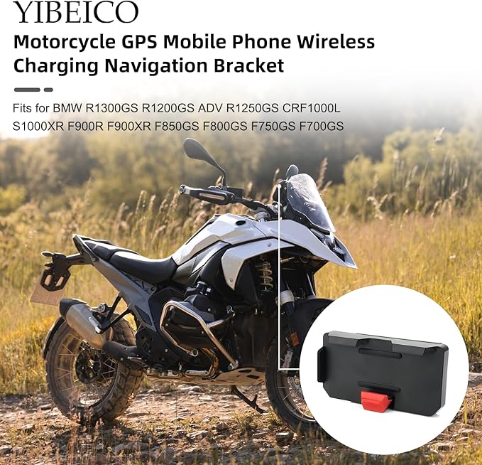 GPS Mobile Phone Motorcycle Navigation Bracket Wireless Charging Support with Two USB for BMW R1300GS R1200GS ADV R1250GS CRF1000L S1000XR F900R F900XR F850GS F800GS F750GS F700GS