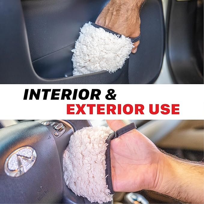 Maxshine Universal 4-Pack Professional Microfiber Wash Mitts Auto Detailing - Car Washing Accessories - Finger Wheel & Dusting Mitt, Small Area Detailing & Wash Mitt (2 Sets)