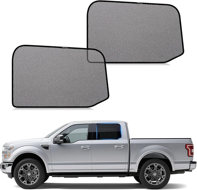 ZATOOTO Car Window Shades F150 2015-2020 for Rear Window 2Pack car Shades for Back Windows Baby & Pet | Blocks 99% UV Rays & Heat | Breathable Mesh for Privacy & Bug Protection | Camping & Travel
