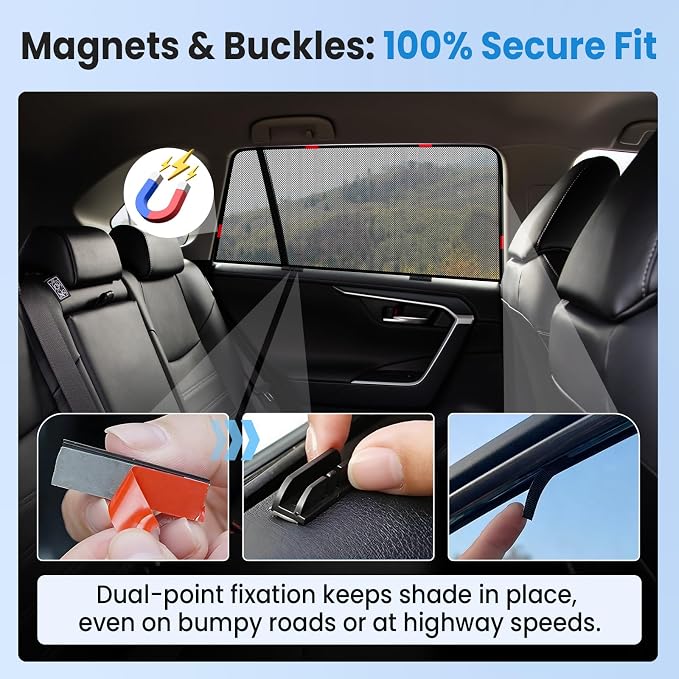KUST Car Window Shades for 2020-2025 Subaru Outback Accessories, Breathable Mesh Magnetic Window Covers, Rear Back Side Window Sun Shades UV Block Privacy Protection for Baby Camping Napping 2PCS