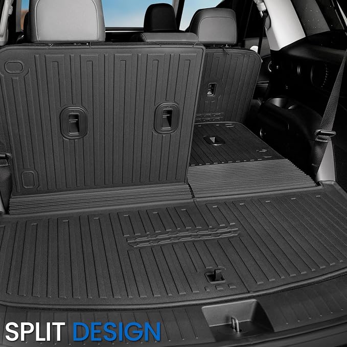 Cargo Mat Backrest Mats for 2026 Hyundai Palisade 7&8 Seats (Only Gas), All Weather TPE Cargo Liner Trunk Lower Mat Accessories (2026 | 2-in-1 Cargo Mat+Trunk Lower Mat)