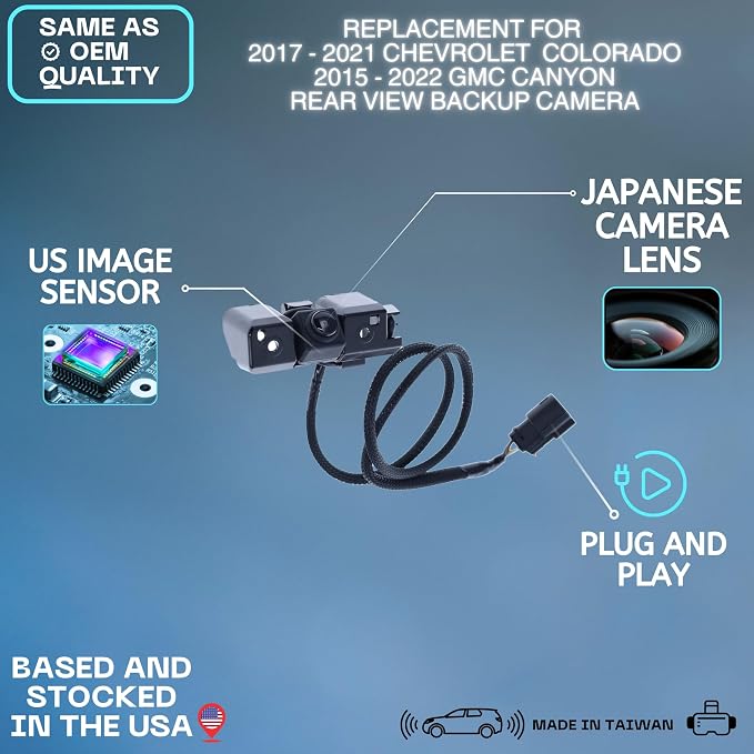 Backup Camera Replaces for 2017-2021 Chevy Colorado | 2015-2022 GMC Canyon OE Part # 84143039 22896940 23334892