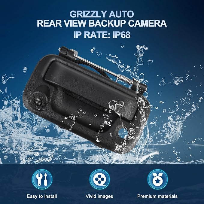 Rear View Tailgate Handle Backup Camera Compatible with F150 2005-2014, for Ford F250 F350 F450 F550 2008-2016, Replace 8L3Z-9943400-AC