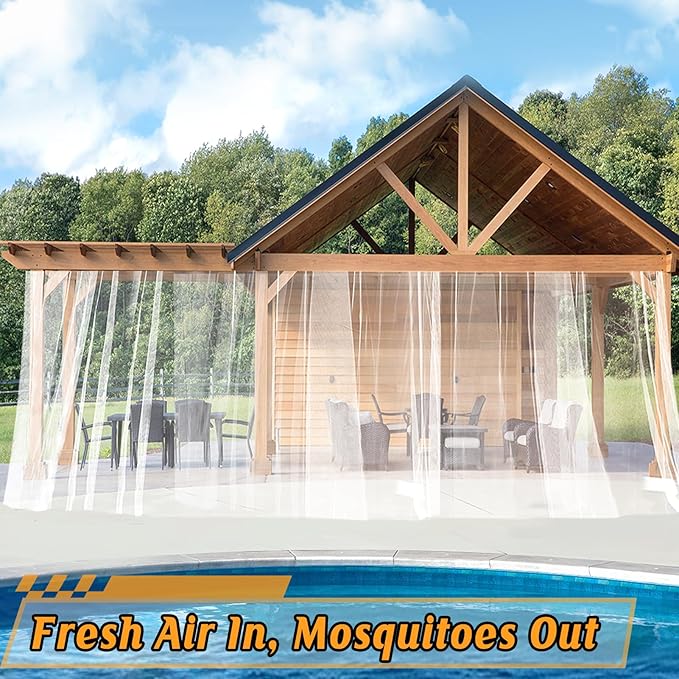 65x10ft Extra Large Mosquito Net, Mesh Netting for Garden Skin and Plants Protection, Patio Bird Bug Screen, White