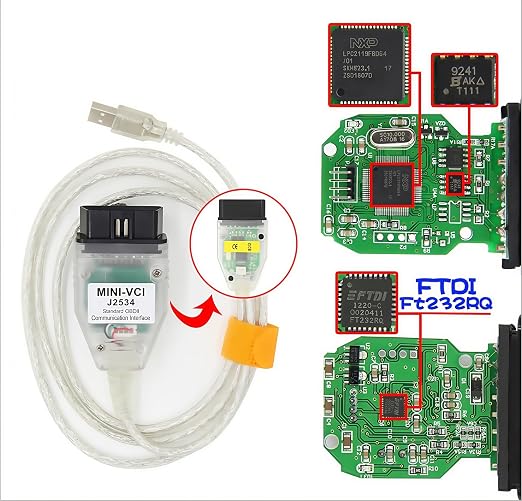 OBD2 Diagnostic Cable Enhanced for Toyota Lexus Scion, USB Diagnostic Scanner Cable Compatible for TIS Techstream and 32/64 bit Windows, Driver/APP Must Be Installed