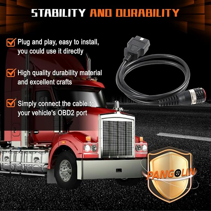PANGOLIN 88890304 Automotive Scanner Cable OBD2 Cable for Volvo 88890300 88894000 Diagnostic Adapter Tool Excavator Spare Parts