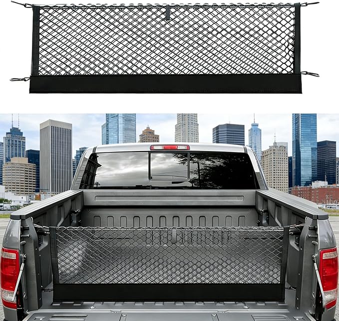 Envelope Style Truck Bed Cargo Net Compatible with Ford F150 2015-2024 2025,Highly Elastic Truck Cargo Net for F150 Accessories