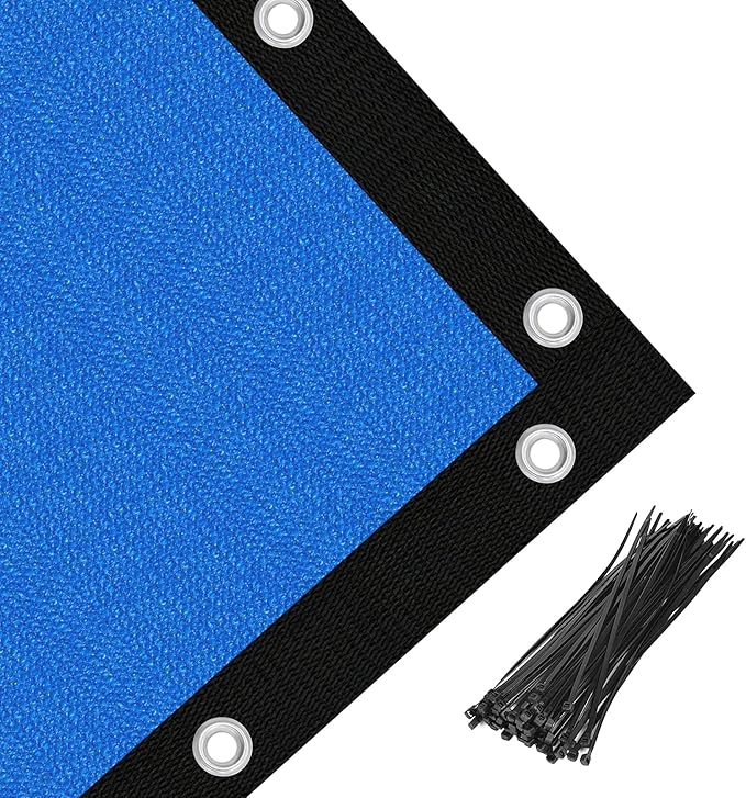 Amagenix 90% Pergola Shade Cover 5' X 9' Sun Shade Cloth with Grommets for Outdoor Garden Patio Porch, Commercial Grade 200 GSM - Cable Zip Ties Included (We Customized) GN108, Blue