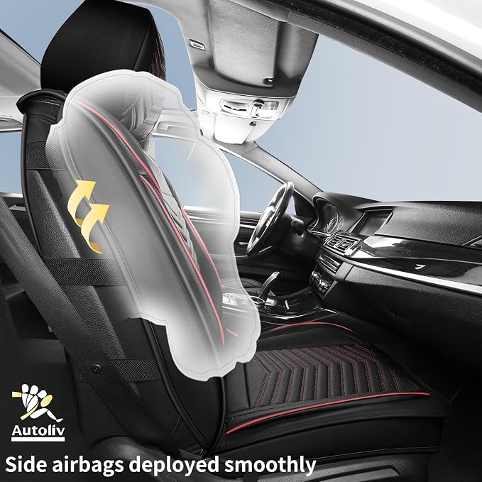 HChengkikz Nappa Leather Car Seat Covers Front Seats, Car seat Protector, Waterproof Car Seat Cushion, Universal Automotive Seat Covers Fit for SUV Truck Pick-up Sedan and Most Cars