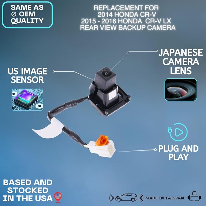 Backup Camera Replaces for 2014 Honda CR-V | 2015-2016 CR-V LX OE Part # 39530-T0A-A11