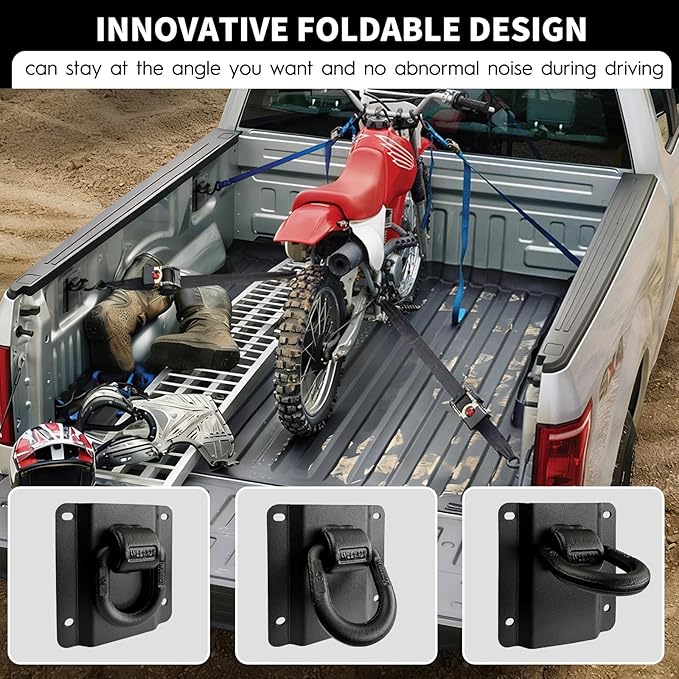 4 Pack Heavy Duty Tie Down Anchors Truck Bed Tie Downs Car Accessories Fit for 2015-2025 Ford F150 F250 F350 & Raptor 2026 Replace# FL3Z-99000A64-B & FL3Z-9928408-AB