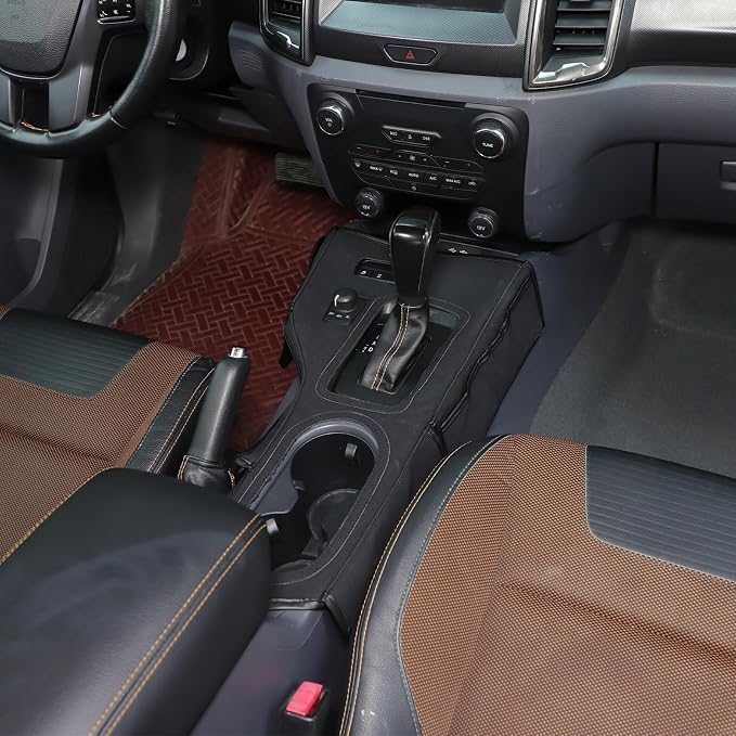 Lcojicep Car Center Console Organizer Compatible with Ford Ranger Accessories Seat Gap Storage Box Soft Gear Shift Panel Trim Cover (for 2015-2022)