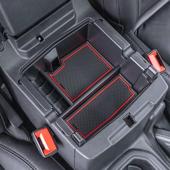 PIMCAR Interior Accessories Compatible with Jeep Wrangler JL/JLU 2018-2026 & Gladiator JT Truck 2020-2026 Including Center Console Organizer Red and Hanging Storage and Gear Shift Side