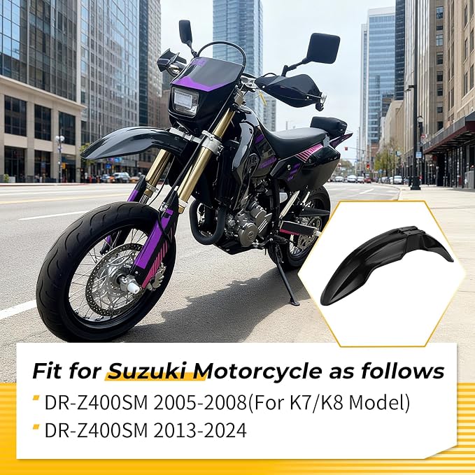 M MATI Black Front Fender for Suzuki DR-Z400SM 2005-2008 2013-2024 53111-29FA0-019 53111-29FA0-YLW 53111-29FA0-30H 53111-29FA0-YUD