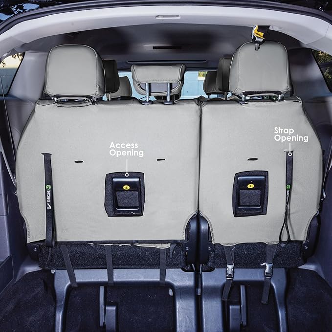 FH Group Custom Fit Car Seat Covers Specifically Made for 2021-2024 Toyota Sienna 7-8 Seater, Faux Leather Automotive Seat Covers - 3rd Row Solid Gray