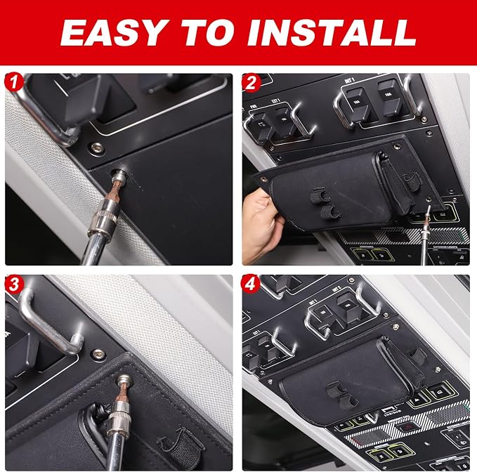 Overhead Storage Bag Compatible with INEOS Grenadier 2020-2026, Front Car Roof Control Panel Storage Box Auto Accessories