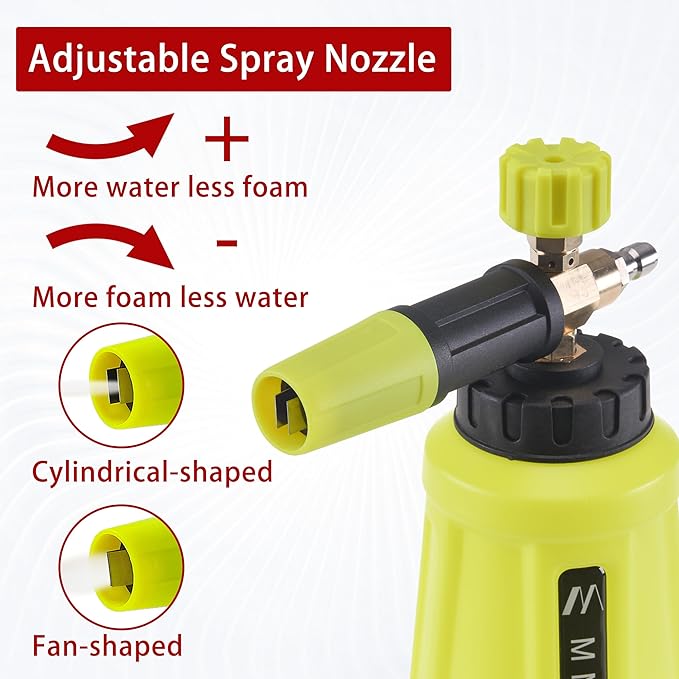 M MINGLE High Pressure Washer Gun Snow Foam Lance, Foam Cannon Orifice Nozzle Tips and Foam Maker
