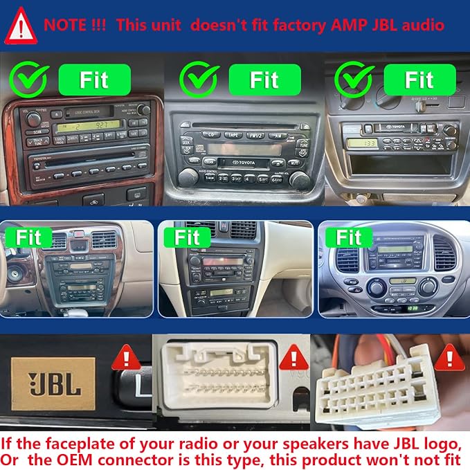 Car Radio Stereo Wireless Carplay Android Auto Navi for Toyota Tacoma Sienna1998-2004/4Runner Camry 1990-2002/Tundra Sequoia 2000 2001 2002/Land Cruiser 1991-2000