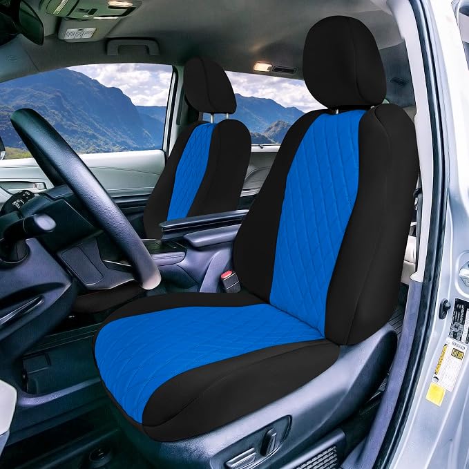FH Group Custom Fit Car Seat Covers Specifically Made for Toyota Sienna 2021-2024, Blue Ultraflex Neoprene Front Set Automotive Seat Covers, 7-8 Seater SUV Seat Covers, Toyota Accessories